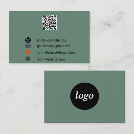 Carte De Visite “Modern QR Code Business Card” (Devant / Derrière)