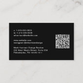 Carte De Visite Modern QR Code Professional Black (Dos)