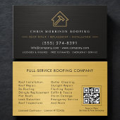 Carte De Visite Modern QR Code Roofing Roofer Service 
