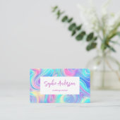 Carte De Visite Modern Rainbow Holographic Makeup Artist & Qr Code (Debout devant)