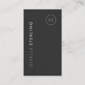 Carte De Visite Modern Real Estate Agent Black Minimalist (Devant)