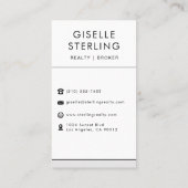 Carte De Visite Modern Real Estate Agent Broker Photo (Dos)