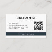Carte De Visite Modern Real Estate Agent Photo LOGO PRESENTATION (Dos)