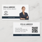 Carte De Visite Modern Real Estate Agent Photo LOGO PRESENTATION (Devant / Derrière)