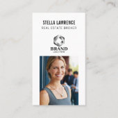 Carte De Visite Modern Real Estate Agent Vertical Photo Logo (Devant)