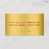 Carte De Visite Modern Red Gold Construction Building (Dos)
