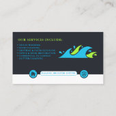 Carte De Visite Modern Residential Pressure Washing Wave Logo (Dos)