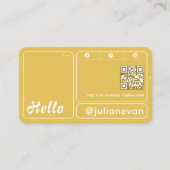 Carte De Visite Modern Retro Mustard Yellow Chic Hello (Devant)