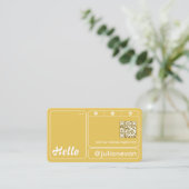Carte De Visite Modern Retro Mustard Yellow Chic Hello (Debout devant)