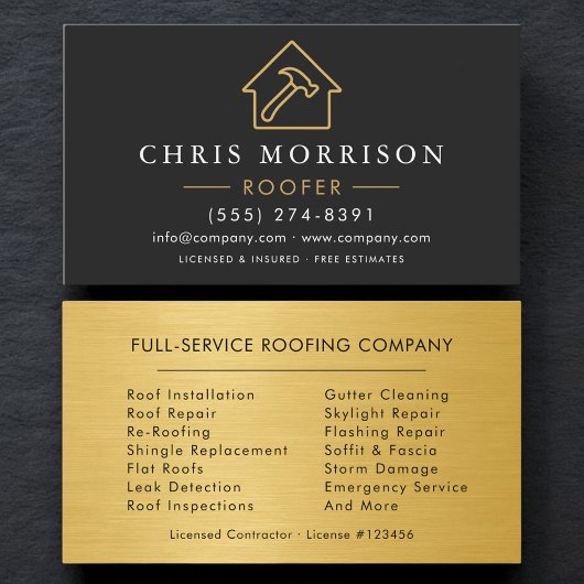 Carte De Visite Modern Roofing Contractor Professional