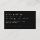 Carte De Visite Modern Roofing Roofer Company Black (Dos)