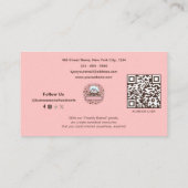 Carte De Visite Modern Rose Ajouter Photos et Monogrammes Boulange (Dos)