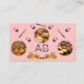 Carte De Visite Modern Rose Ajouter Photos et Monogrammes Boulange (Devant)