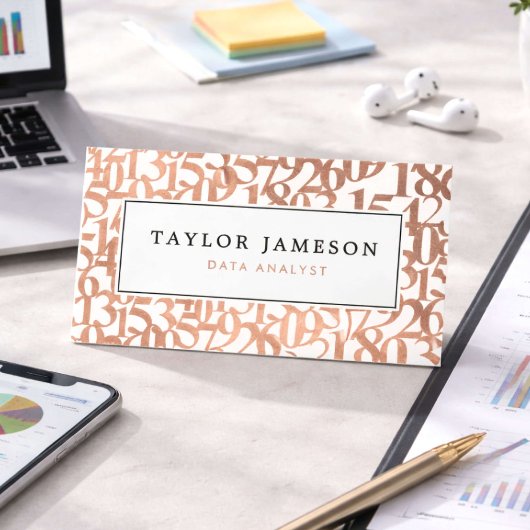 Carte De Visite Modern Rose Gold Data Analyst