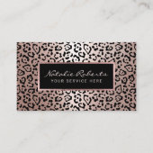 Carte De Visite Modern Rose Gold Leopard Beauty Salon & Spa (Devant)