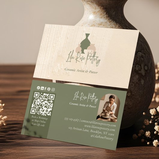 Carte De Visite Modern Rustic Minimal Handmade Pottery Ceramic