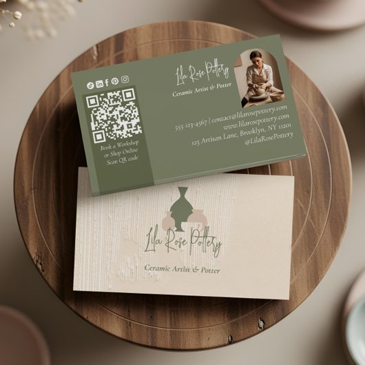 Carte De Visite Modern Rustic Minimal Handmade Pottery Ceramic