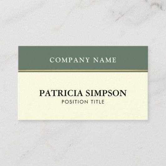 Carte De Visite Modern Sage Green and Beige Cream QR Code Template (Devant)