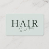 Carte De Visite Modern Sage Green Salon Hairstylist QR Code (Devant)