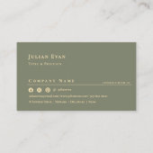 Carte De Visite Modern Sage Green Scannable QR Code Minimalistic (Dos)