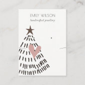 Carte De Visite Modern Scandi Christmas Tree Necklace Earring (Devant)