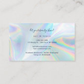 Carte De Visite Modern Script Holographic Beautician Makeup (Dos)