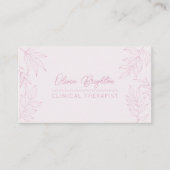 Carte De Visite Modern Script Pale Blush Pink Therapist (Devant)