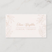 Carte De Visite Modern Script Pale Tan Peach Therapist (Devant)