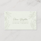 Carte De Visite Modern Script Sage Green Therapist (Devant)