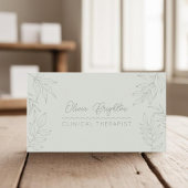 Carte De Visite Modern Script Sage Green Therapist