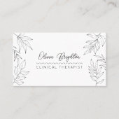 Carte De Visite Modern Script Simple Therapist (Devant)