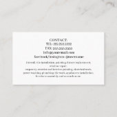 Carte De Visite Modern Script Typography Business Card (Dos)