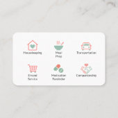 Carte De Visite Modern Senior Caregiver Home Help (Dos)