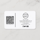 Carte De Visite Modern Signature Script QR Code Social (Dos)