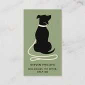 Carte De Visite Modern Silhouette Dog Walker Dog Sitter (Devant)
