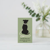 Carte De Visite Modern Silhouette Dog Walker Dog Sitter (Debout devant)