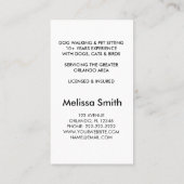 Carte De Visite Modern Silhouette Dog Walking Dog Sitting Business (Dos)