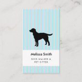 Carte De Visite Modern Silhouette Dog Walking Dog Sitting Business (Devant)