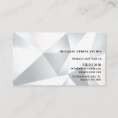 Carte De Visite Modern Silver Geometric (Dos)