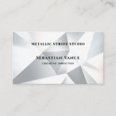 Carte De Visite Modern Silver Geometric (Devant)