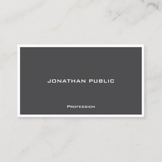 Carte De Visite Modern Simple Elegant Black And White Template (Devant)