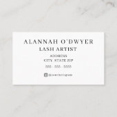 Carte De Visite Modern, Simple, Elegant Business Card (Dos)