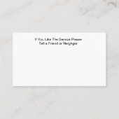 Carte De Visite Modern Simple Lawn Service Business Cards (Dos)