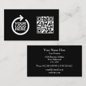 Carte De Visite Modern Simple Logo Professional with QR Code (Devant / Derrière)