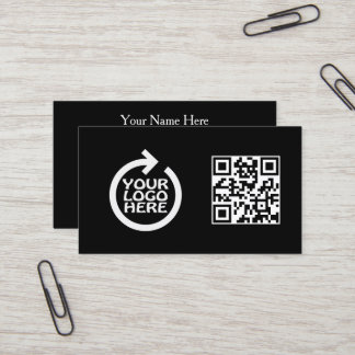 Carte De Visite Modern Simple Logo Professional with QR Code