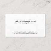 Carte De Visite Modern Simple Minimalist Wedding Photography (Dos)