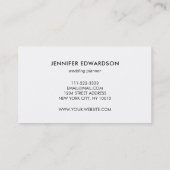 Carte De Visite Modern simple minimalist white gray professional (Dos)