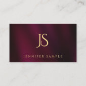 Carte De Visite Modern Simple Professional Elegant Gold Monogram (Devant)