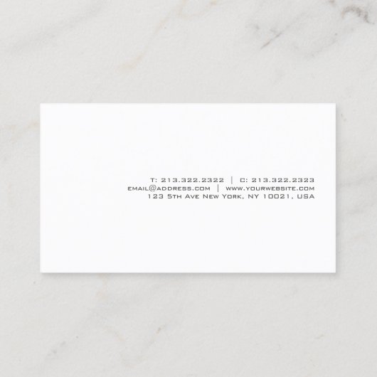 Carte De Visite Modern Simple Template Elegant Professional (Dos)