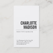 Carte De Visite Modern Simple White Trendy Minimalist Plain  (Devant)